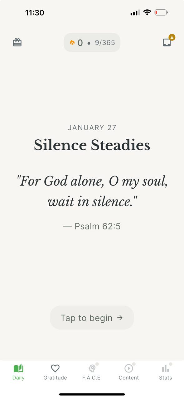 ONE App Devotional Screen