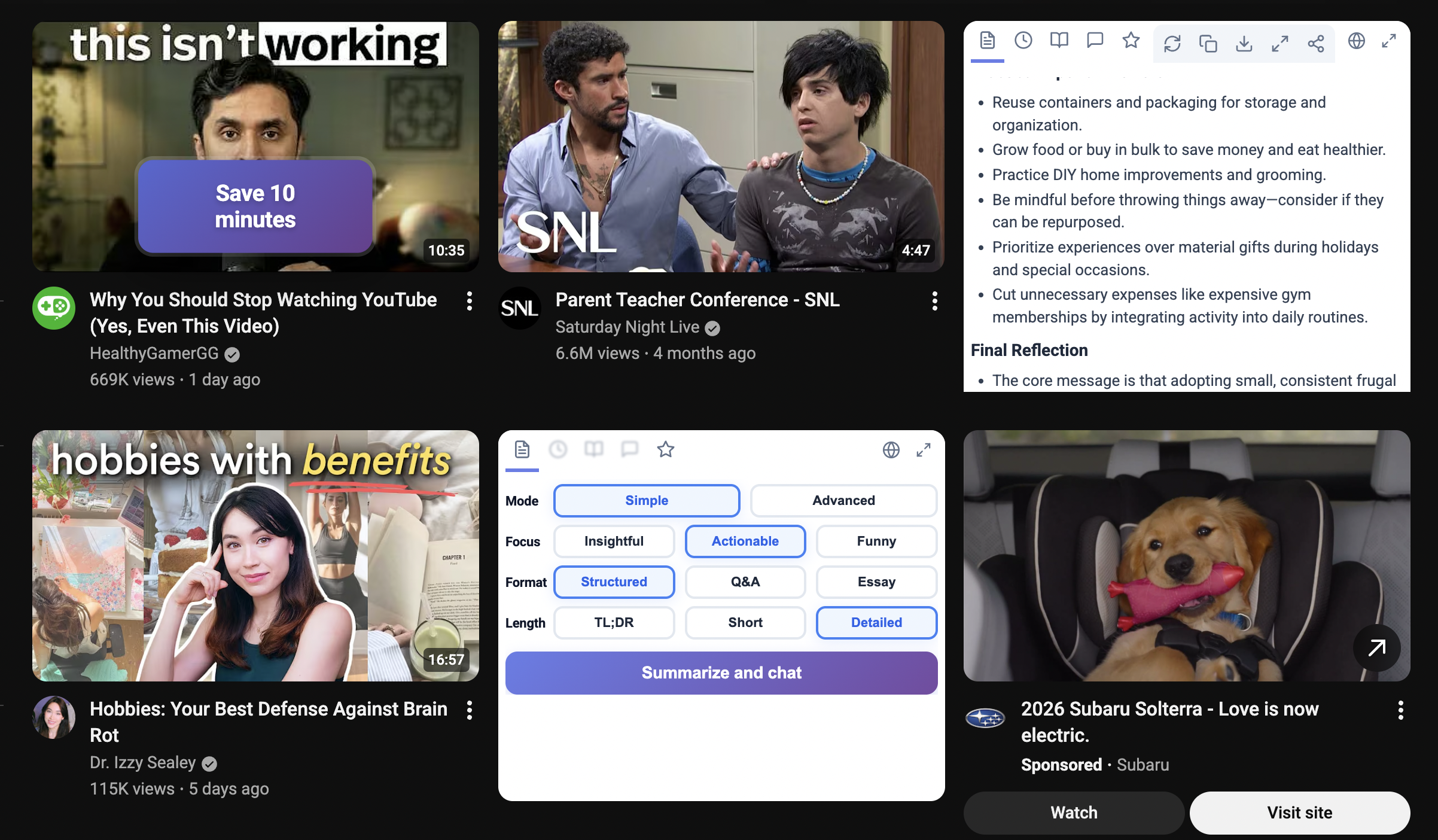 ZapTube Chrome Extension UI
